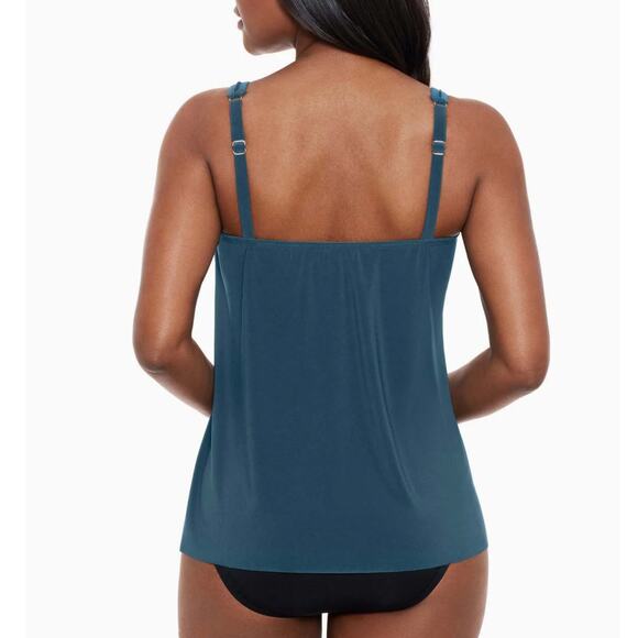 Miraclesuit Mirage Tankini Swimwear Vacation Top Nova Green 6516641 Size 10 NEW - Picture 7 of 7